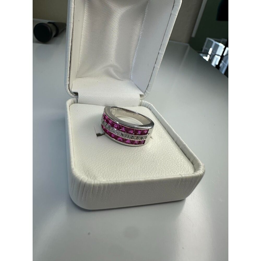 Elegant Lab Grown 2 Ct Ruby And Sapphire Ring - image 2